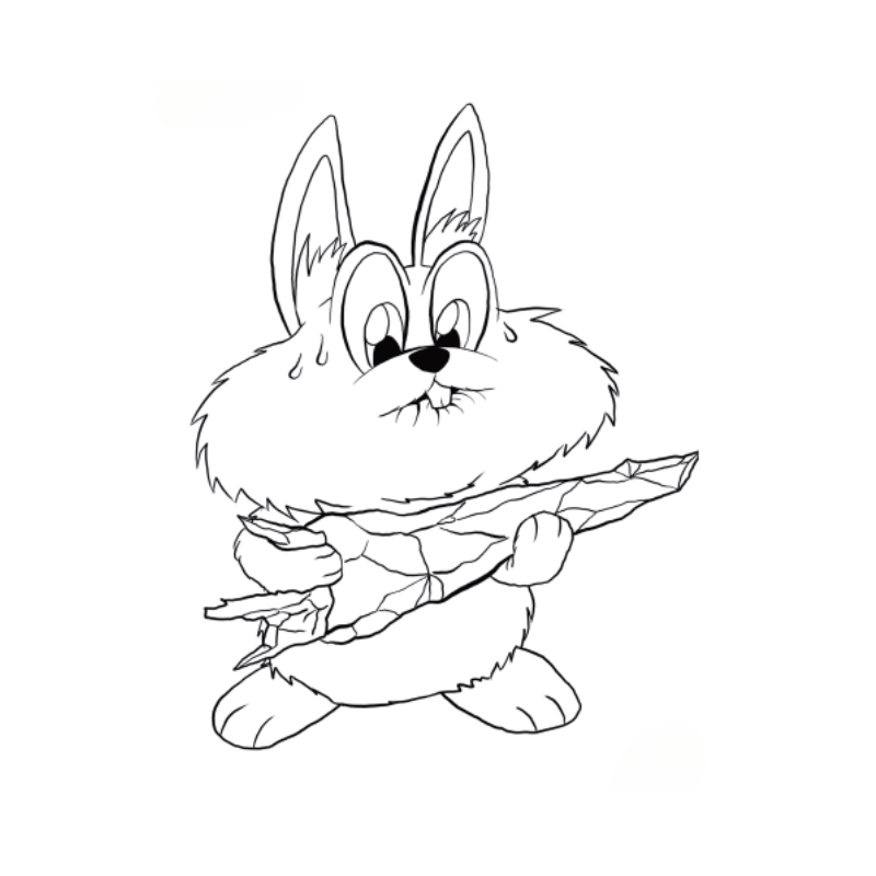 roxbox colouring- hungry bunny with a crystal carrot
