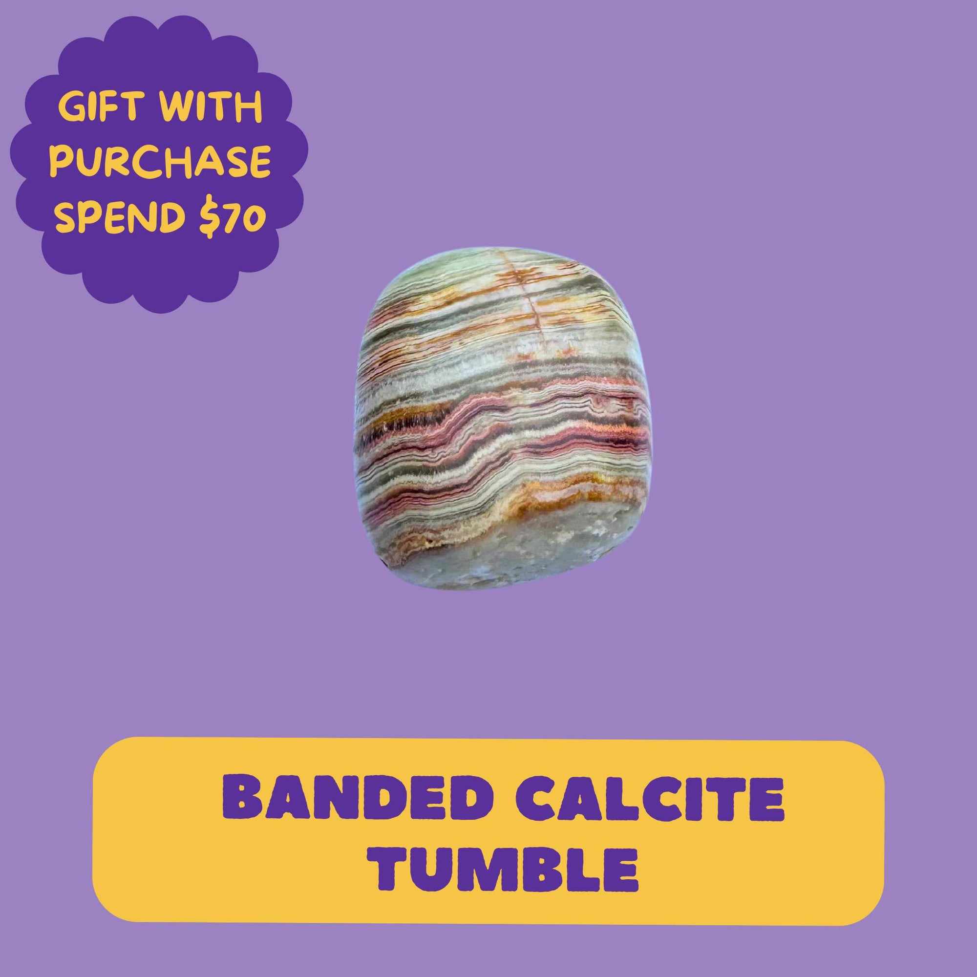 Banded Calcite Tumble