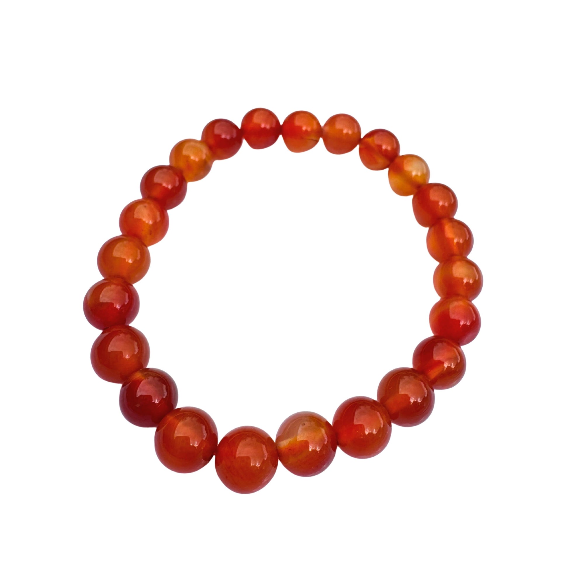 Carnelian Round Bead Bracelet