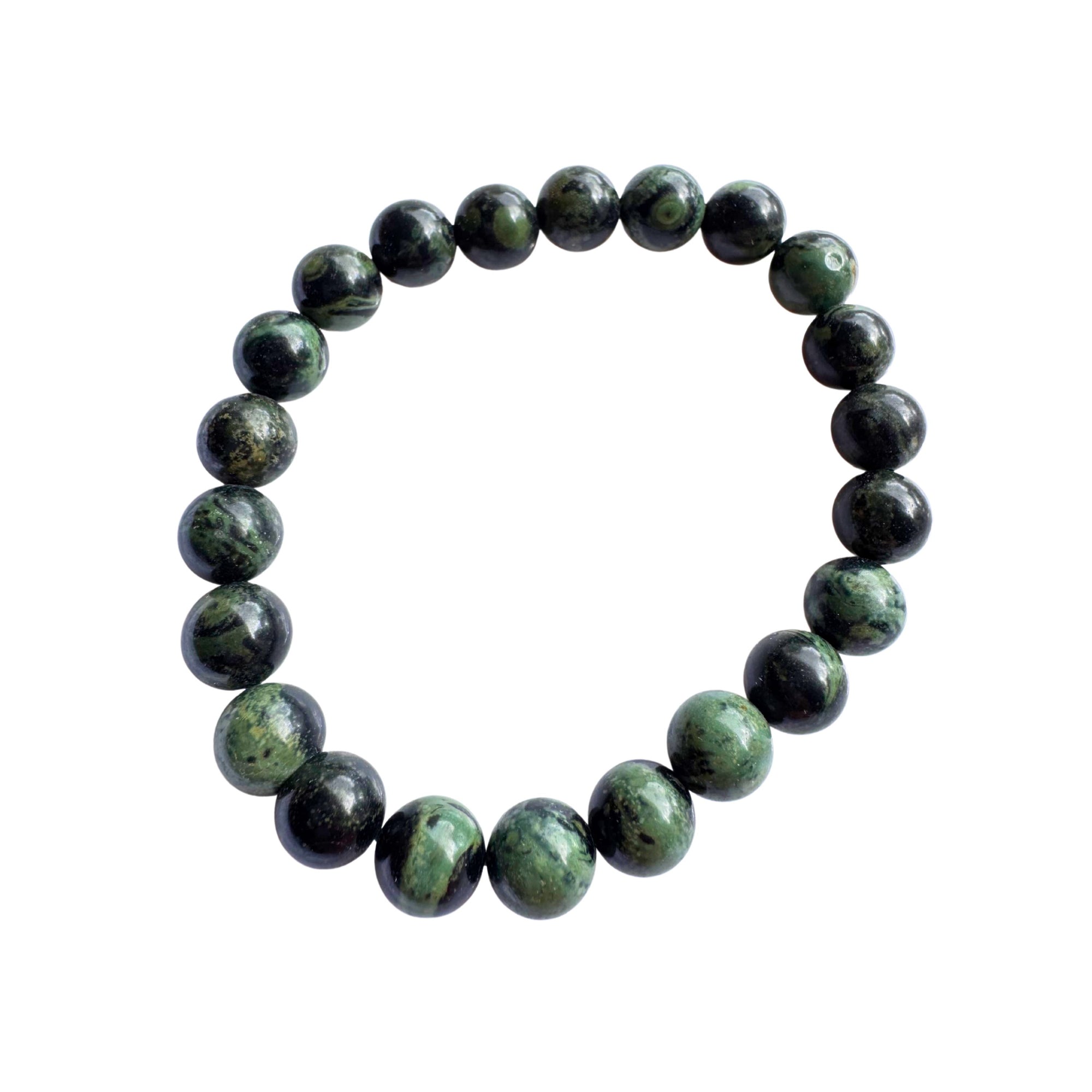 Kambaba Jasper Round Bead Bracelet