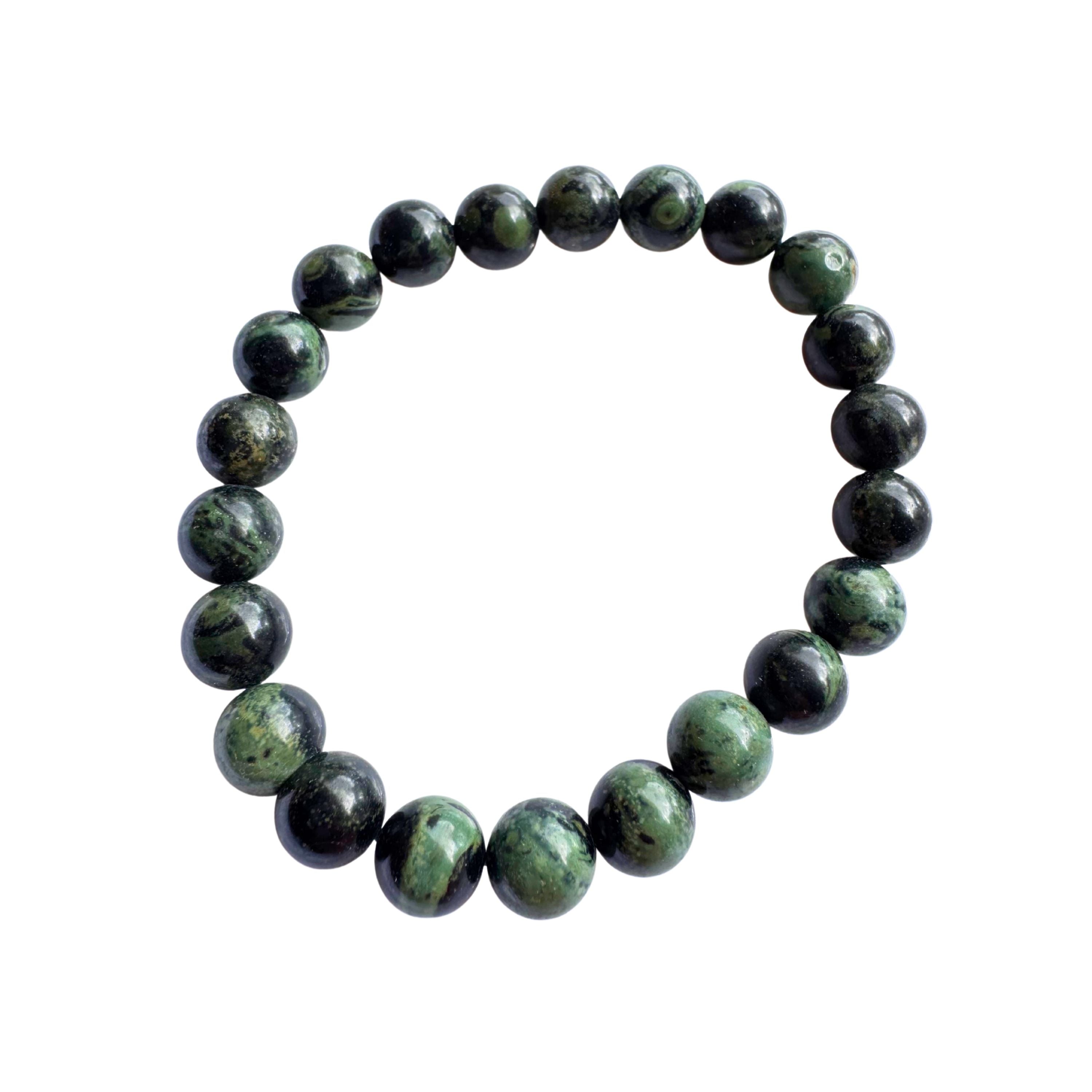 Kambaba Jasper Round Bead Bracelet
